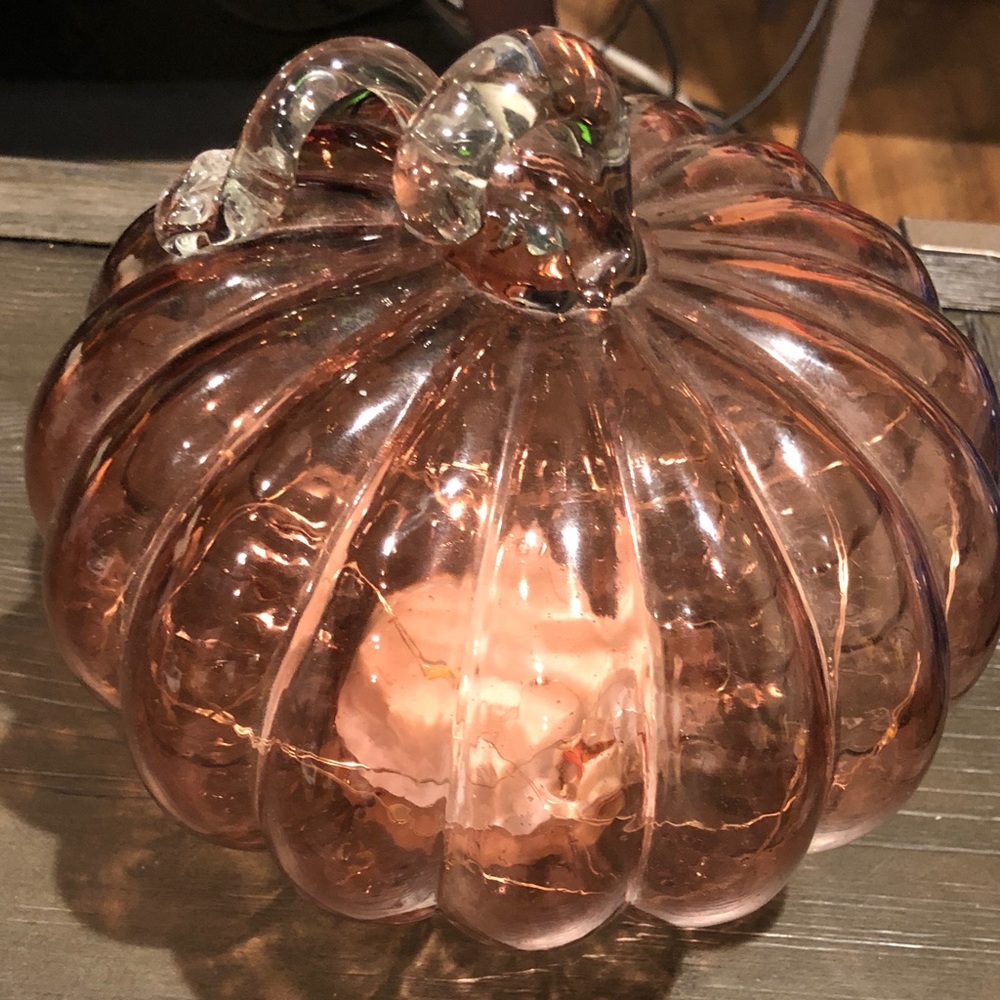 Glass Pumpkin Décor with light inside
